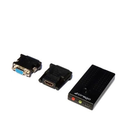 Cirago International Adapter- USB to HDMI-DVI-VGA- BlacK UDA1100